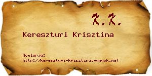 Kereszturi Krisztina névjegykártya